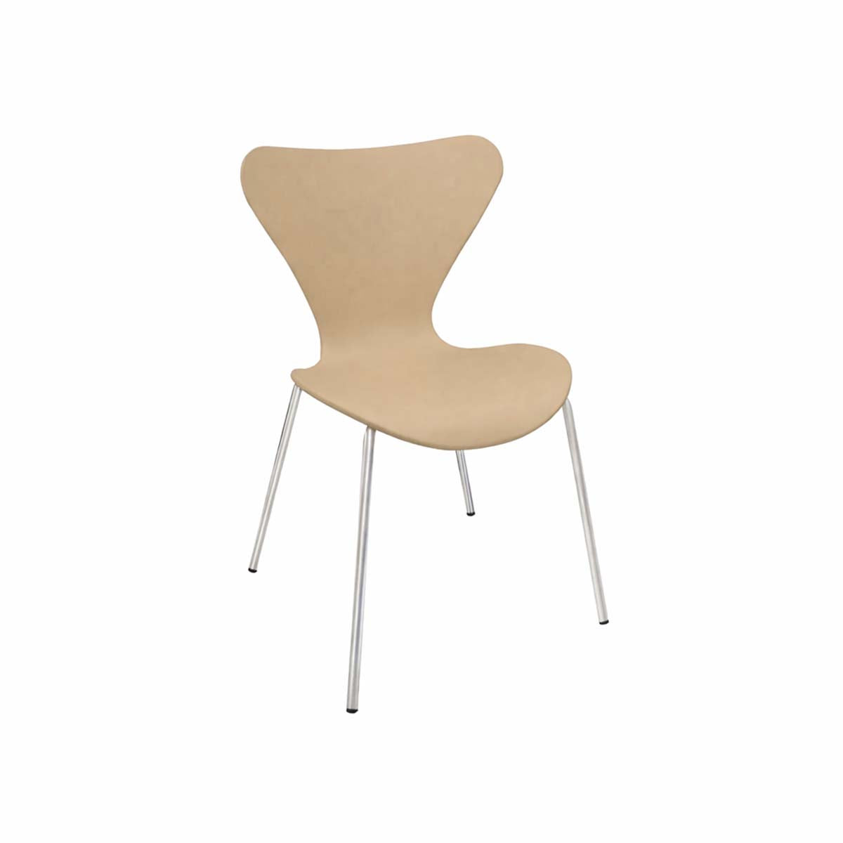 Silla Corazón PP Beige Pata Cromada