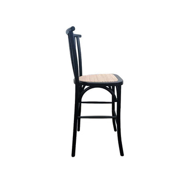 Taburete Bar Crossback Madera Negro 66 cm