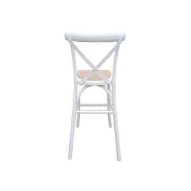 Taburete Bar Crossback Madera Blanco 66 cm