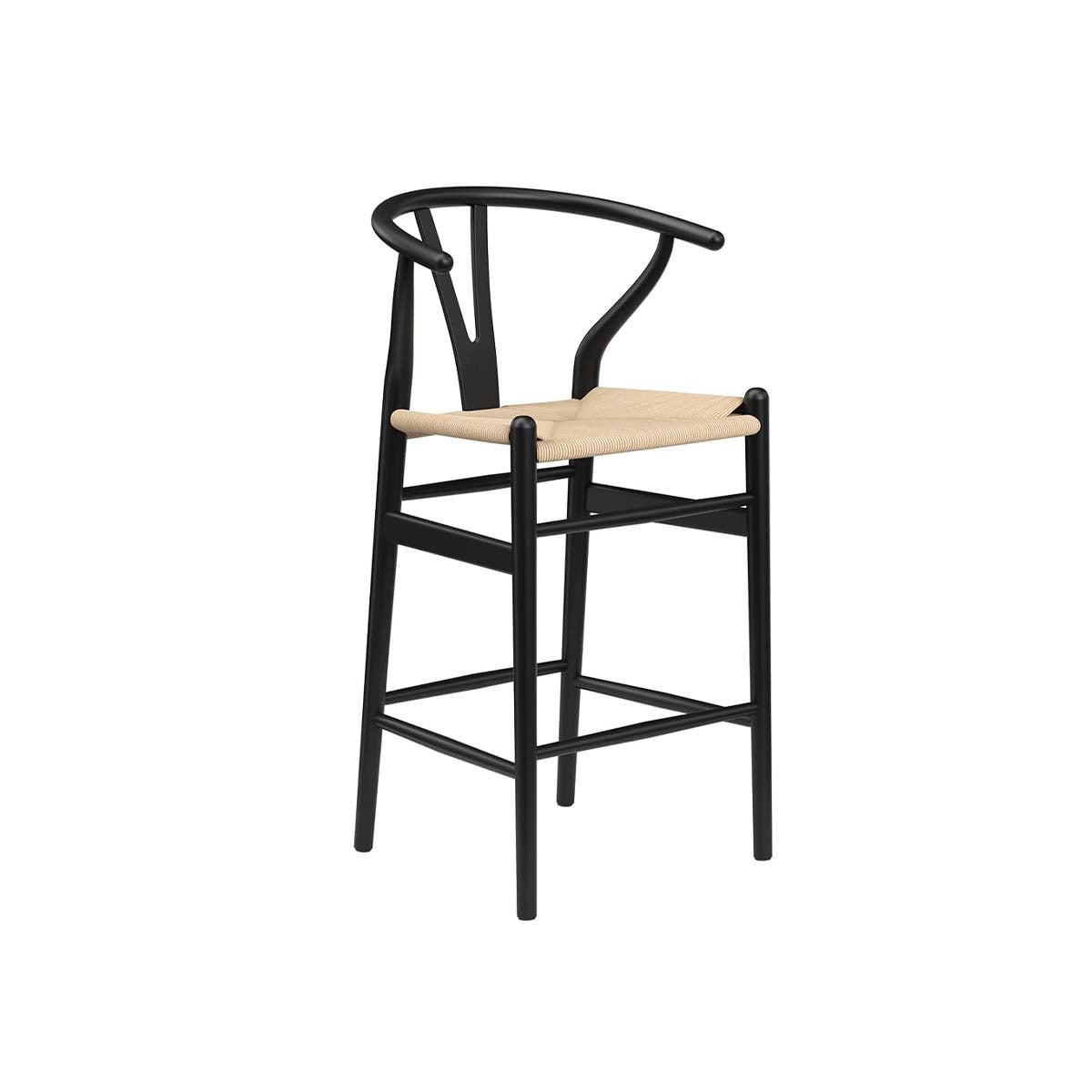Taburete Bar Wishbone Madera Negro 65 cm