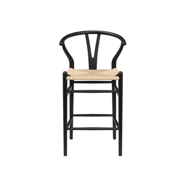Taburete Bar Wishbone Madera Negro 65 cm