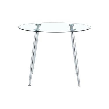 Mesa Lyon Vidrio Pata Cromada D120 cm