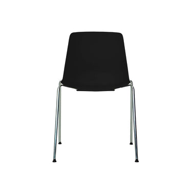 Silla Visita Joga Negro Base Cromada