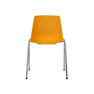 Silla Visita Joga Naranja Base Cromada