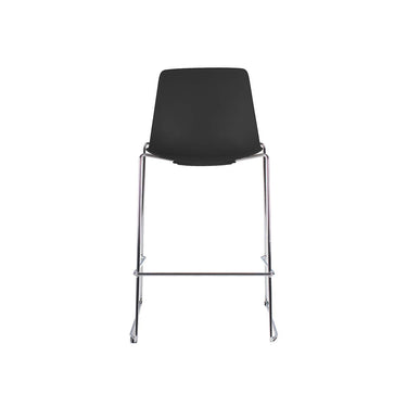 Taburete Joga Negro Base Cromada 67 cm