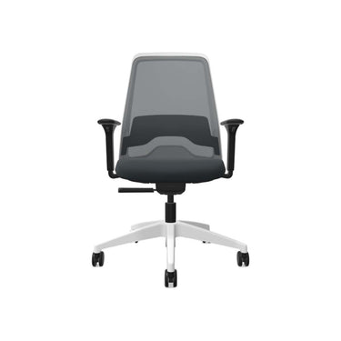 Silla Oficina Every Gris Oscuro Base Nylon Blanco