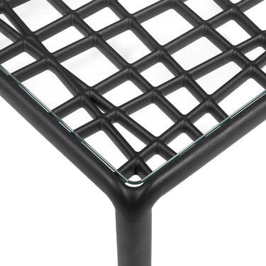 Mesa Komodo Vidrio Grafito 70 x 70 cm