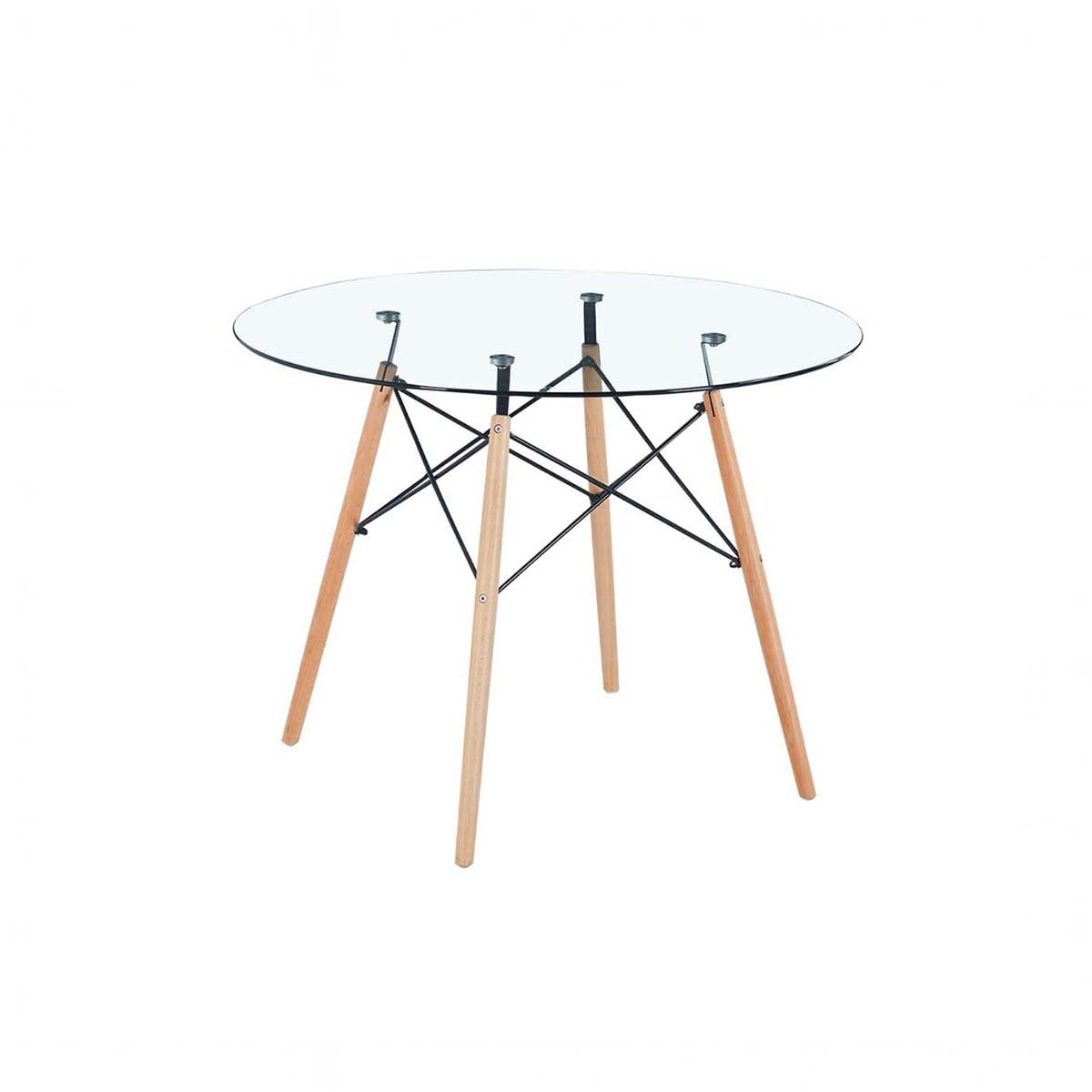 Mesa Eames Vidrio Redonda 120 cm