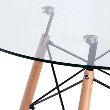 Mesa Eames Vidrio Redonda 120 cm
