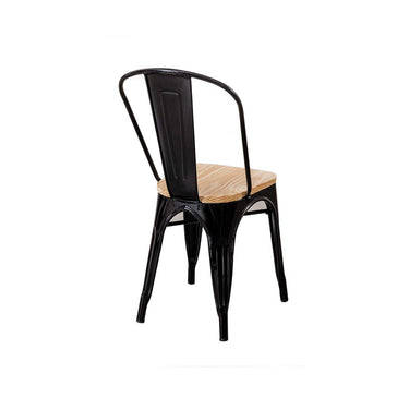 Silla Tolix Negra con Madera